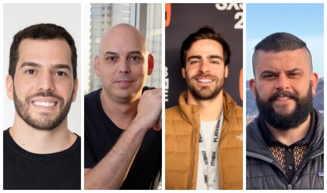 Fotos de frente de Vinicius Teodosio Alves, Evandro Silvestre, Lucas Penteado e Mateus Souza Borges em montagem lado a lado