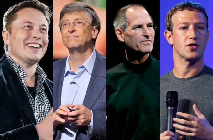 Elon Musk, Bill Gates, Steve Jobs e Mark Zuckerberg: infográficos mostram como eles chegaram lá!